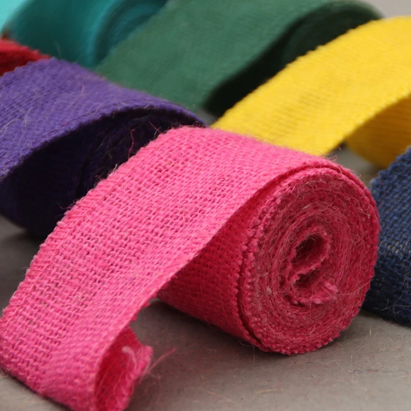 2 м/лот 6 см в ширину яркая натуральная Джутовая Ткань рулоне сделай сам ручная