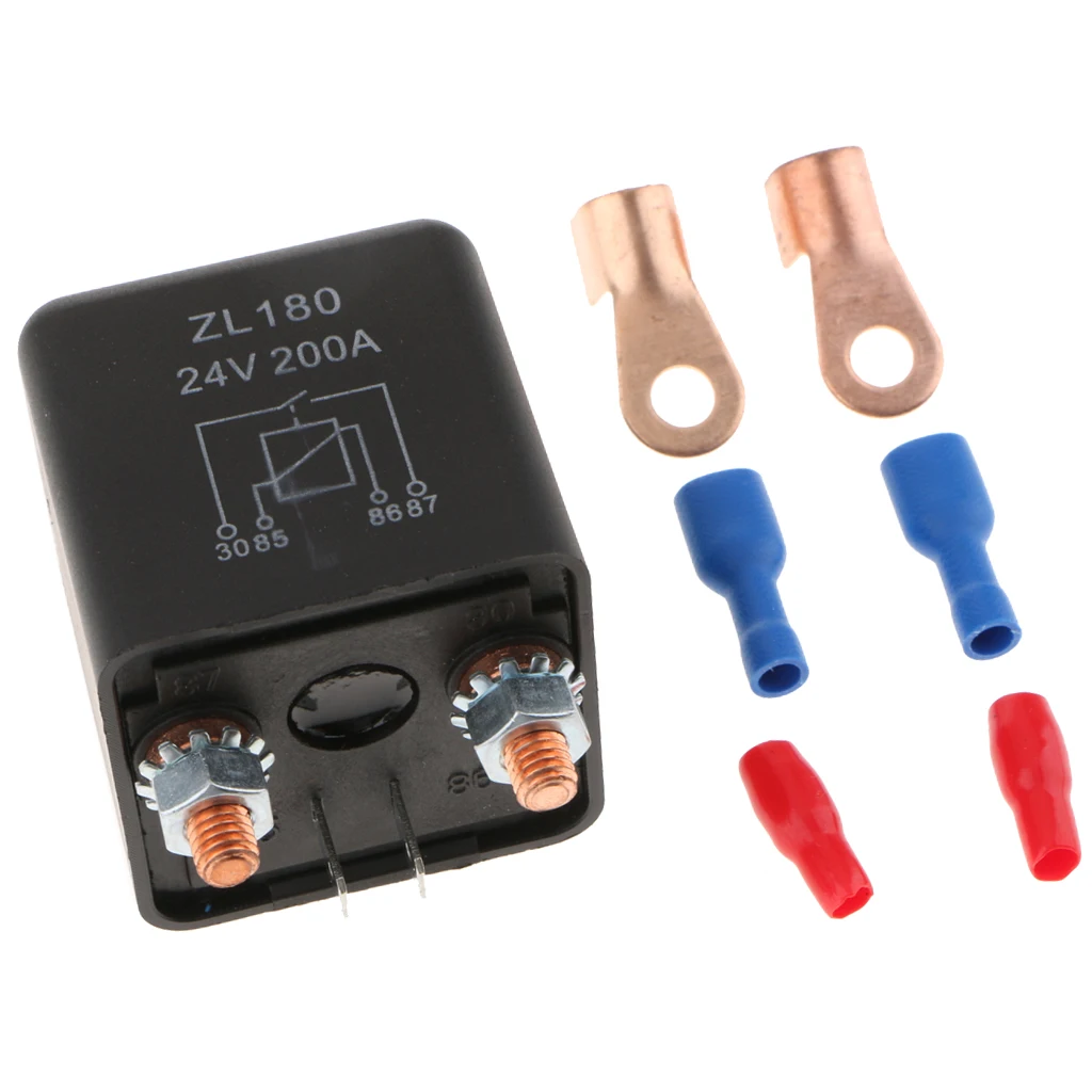 200A DC 24V высокотоковое автомобильное реле стартера 2 Pin SPST контактор запуска
