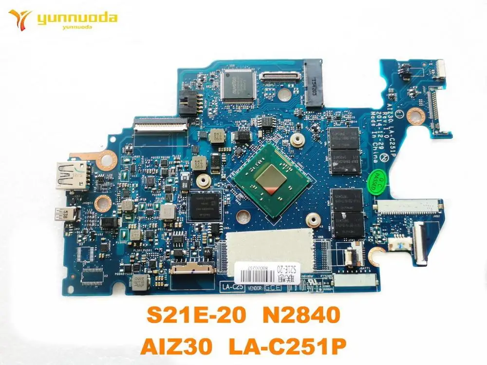 Original for Lenovo S21E-20 laptop motherboard S21E-20  N2840  AIZ30  LA-C251P tested good free shipping