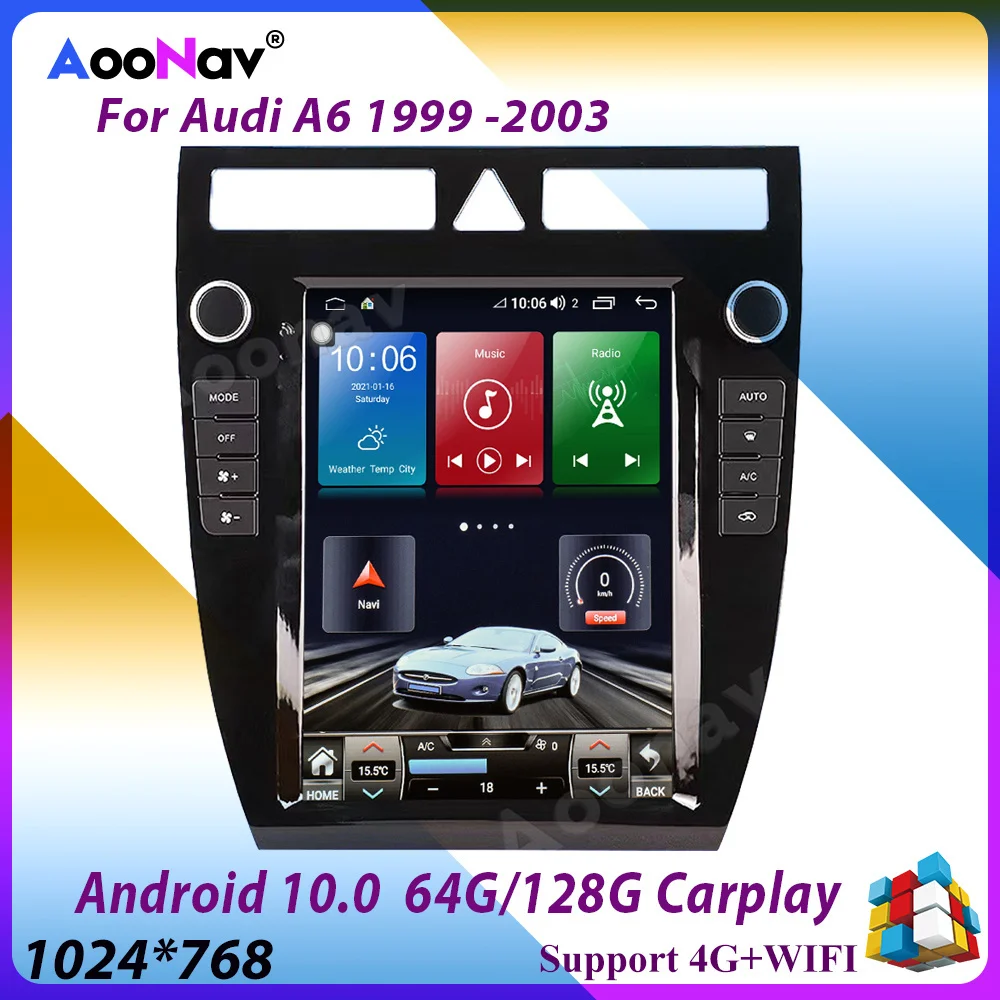 

2 din Android 10.0 Car Radio For Audi A6 1999 2000 2001 2002 2003 Stereo Auto GPS Navigation 4G WIFI Wireless Carplay Head Unit