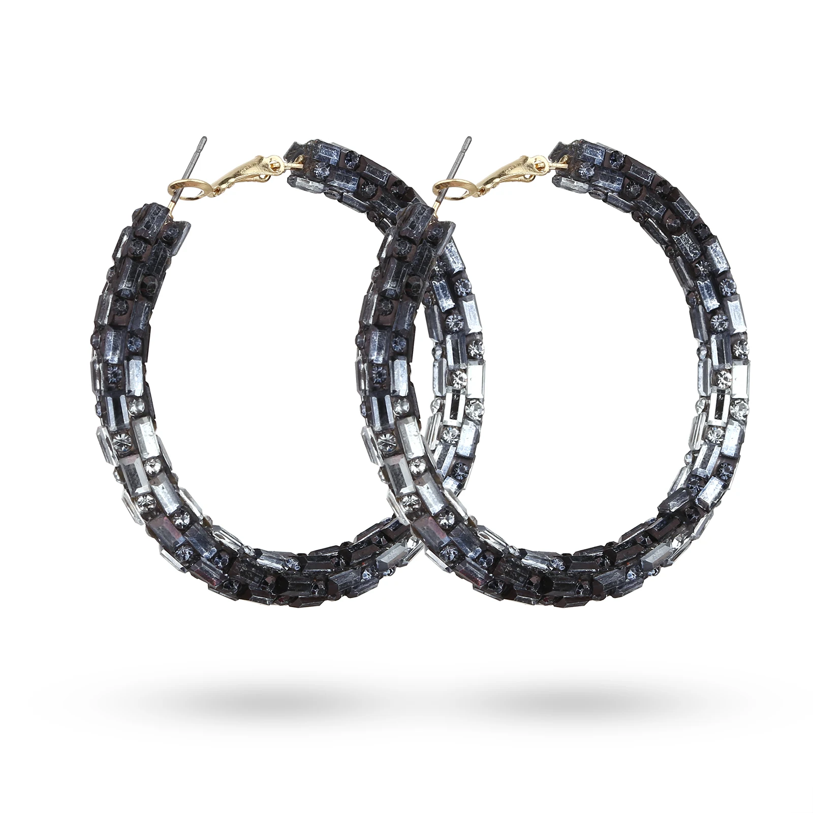 Женские серьги-стразы WGOUD Блестящие модные серьги-кольца радужные однотонные