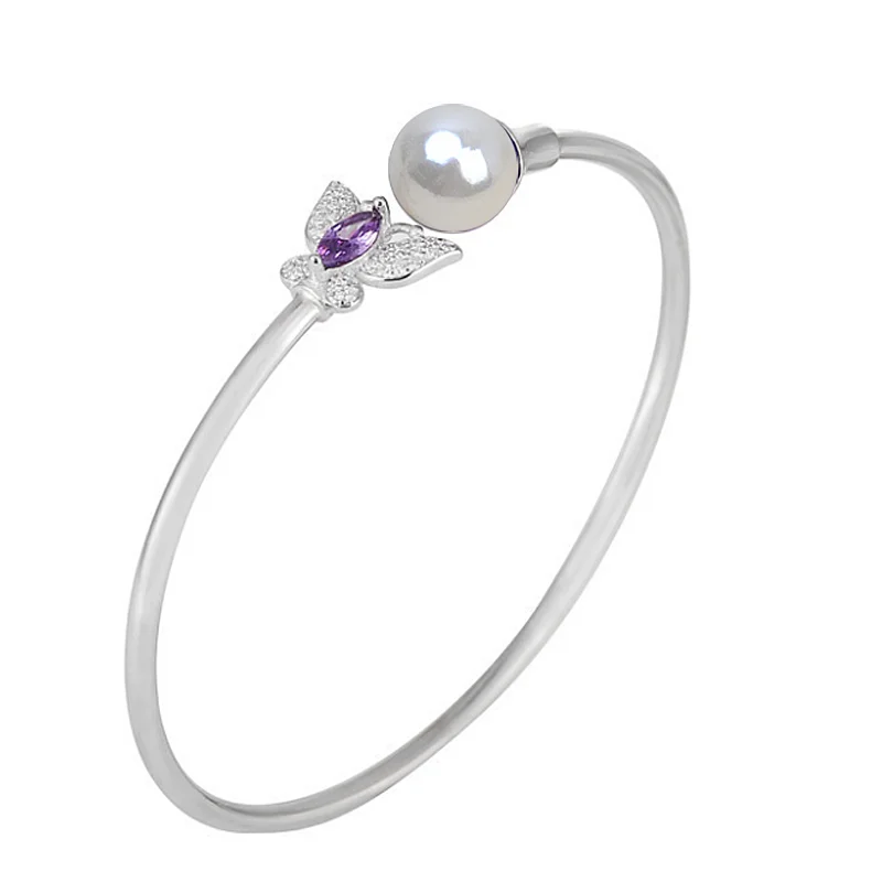 

MeiBaPJ 100% Real 925 Sterling Silver Natural Freshwater Pearl Bracelet for Women Fashion Charm Wedding Jewelry