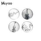 2019 новый классический черно-белый инструмент стеклянный кабошон ювелирные изделия ручной работы АРТ нот фото, кабошоны