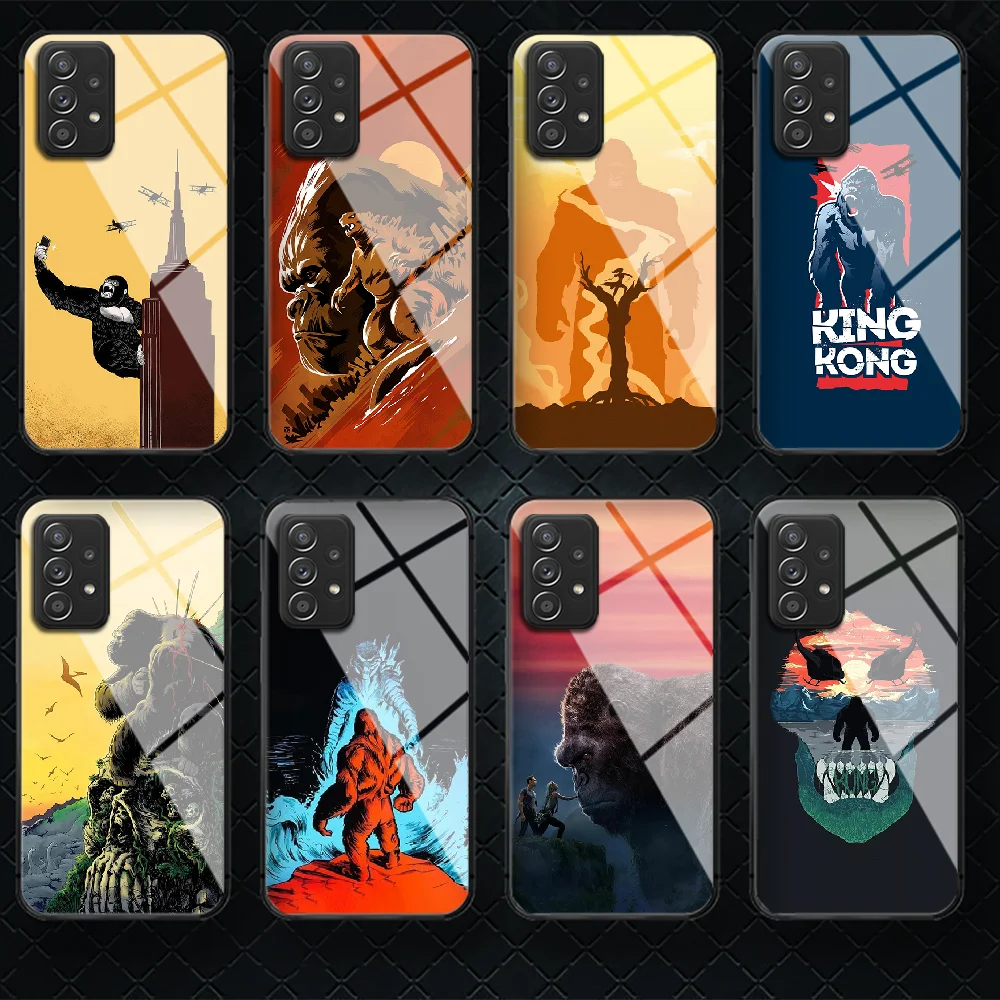 

Gorilla Kings Kong Tempered Glass Phone Case Cover For Samsung Galaxy A 10 12 20 E 21 30 32 50 40 51 52 70 71 72 S Cover