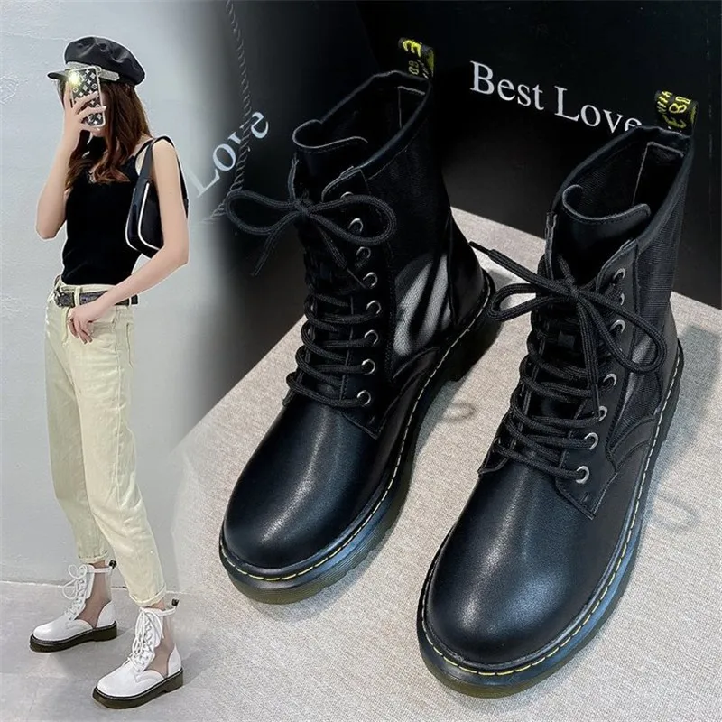 

Женские сетчатые ажурные ботинки, дышащие ботинки на шнуровке с круглым носком, сезон весна-лето 2020