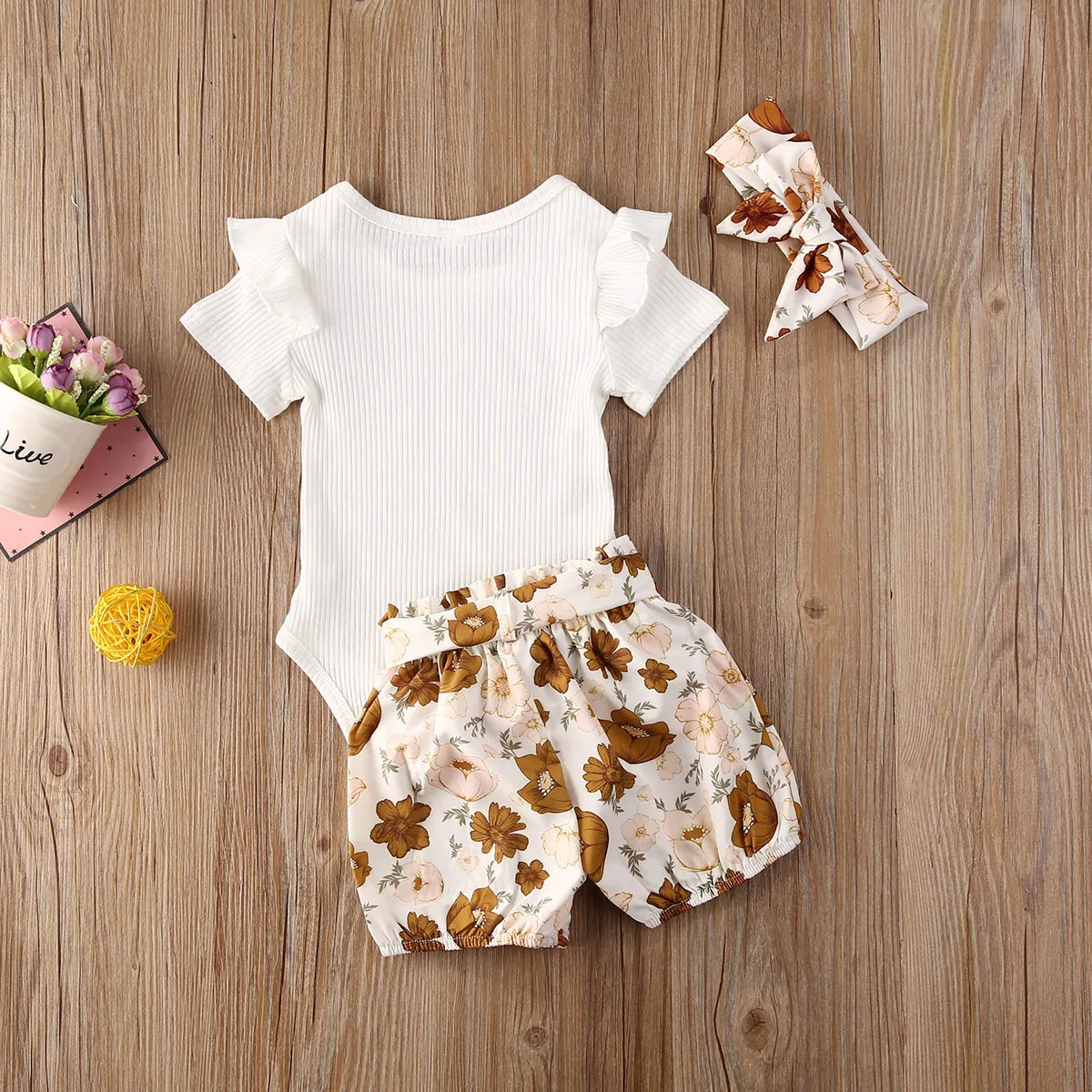 Emmaaby Одежда для новорожденных девочек летние однотонные трикотажные хлопковые