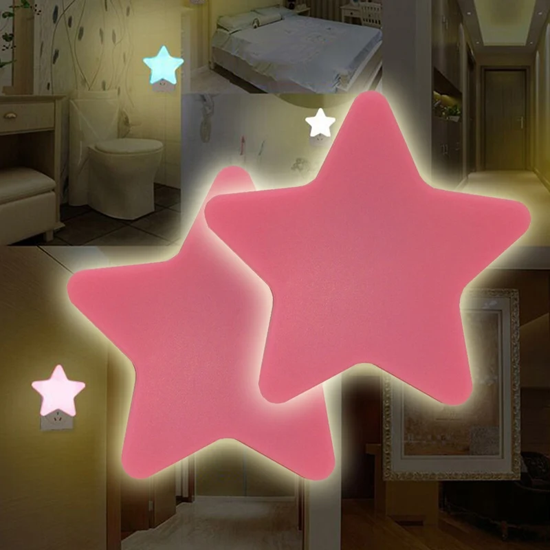 

Mini Star LED Night Light Dark Night Lamp For Children Bedroom Bedside Light Sensor Control Baby Sleeping Light EU Plug