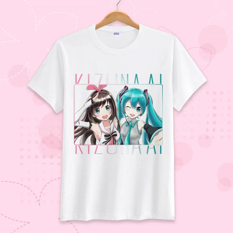 

New Casual T Shirt Men Anime Virtual Singer Kizuna AI O-Neck Printed Women Unisex Cosplay T-shirts Short Sleeve Tops Tee Shirts