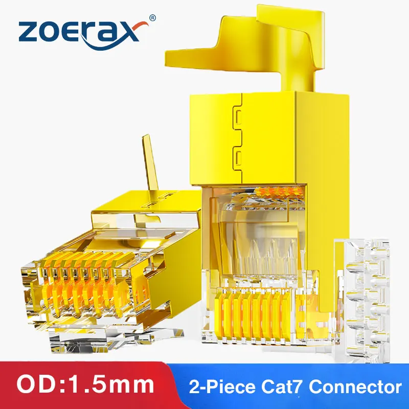 ZoeRax из 2 предметов CAT6A &amp CAT7 экранированный RJ45 модульный разъем 50μ - Cat 7 FTP 8P8C RJ 45