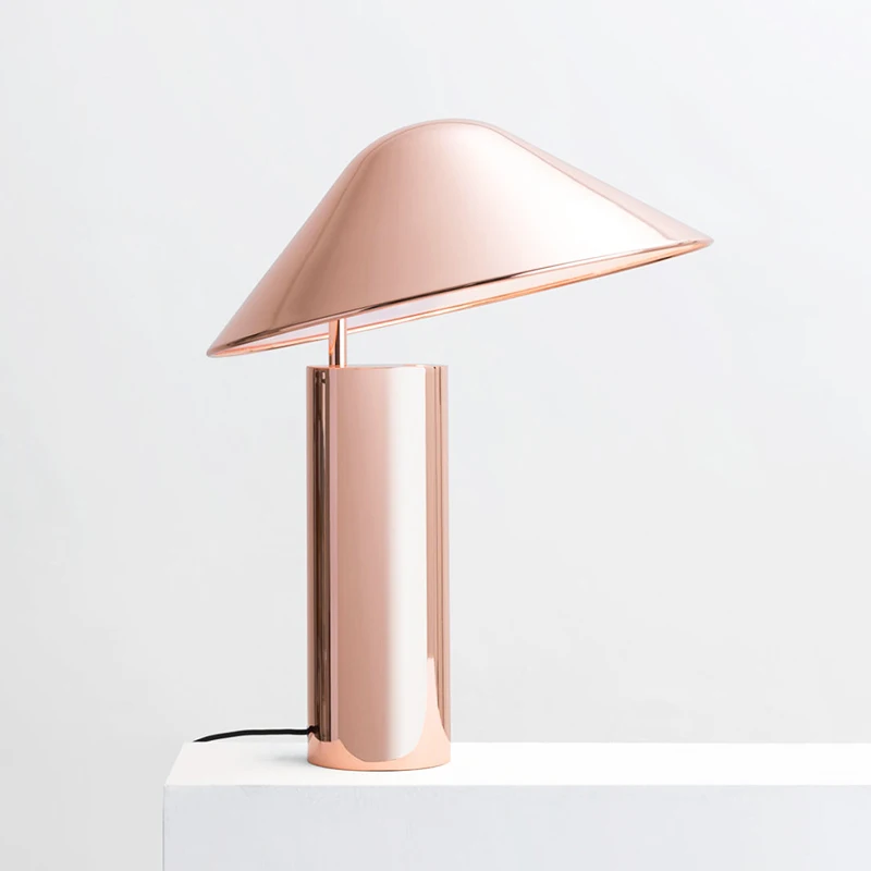 Iron Mushroom Beside Lamp Led Table Lamp Home Deco Modern Art Lamp Table Light Study Living Room Bedroom Reading Lamp Art Deco - Цвет абажура: Rose Gold