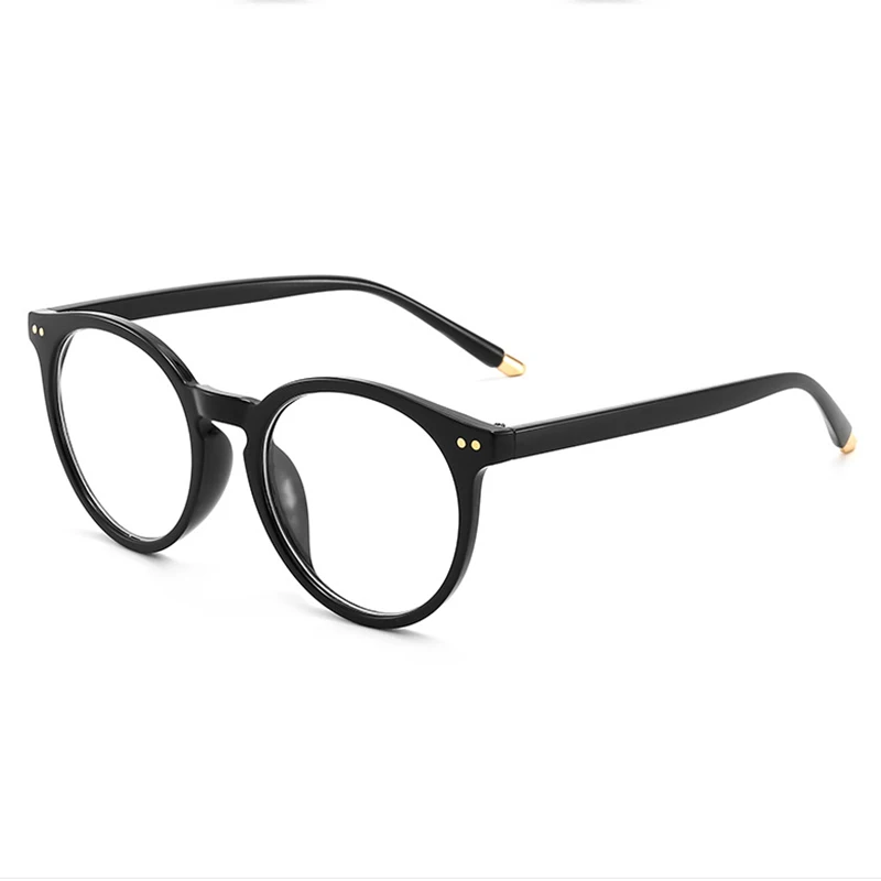 

Men's And Women'S Fashion Large Frame Round Glasses Anti-Blue Light Lens Eye Protection Art Flat Read Mirror Decoration Glasses