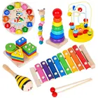 Детские игрушки Монтессори, головоломки, деревянные игрушки, 3D деревянные головоломки, обучающие игрушки для детей для раннего развития, детские игрушки