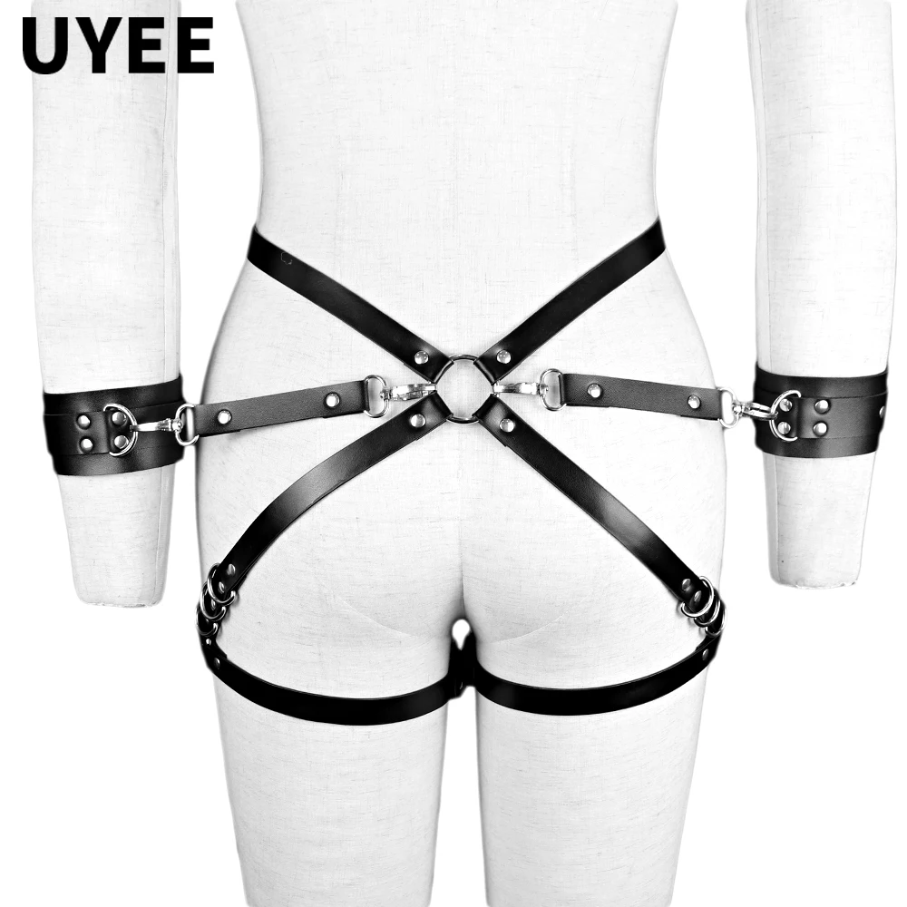 Кожаные Подвязки для ног UYEE готические кожаные женщин БДСМ бандажный пояс