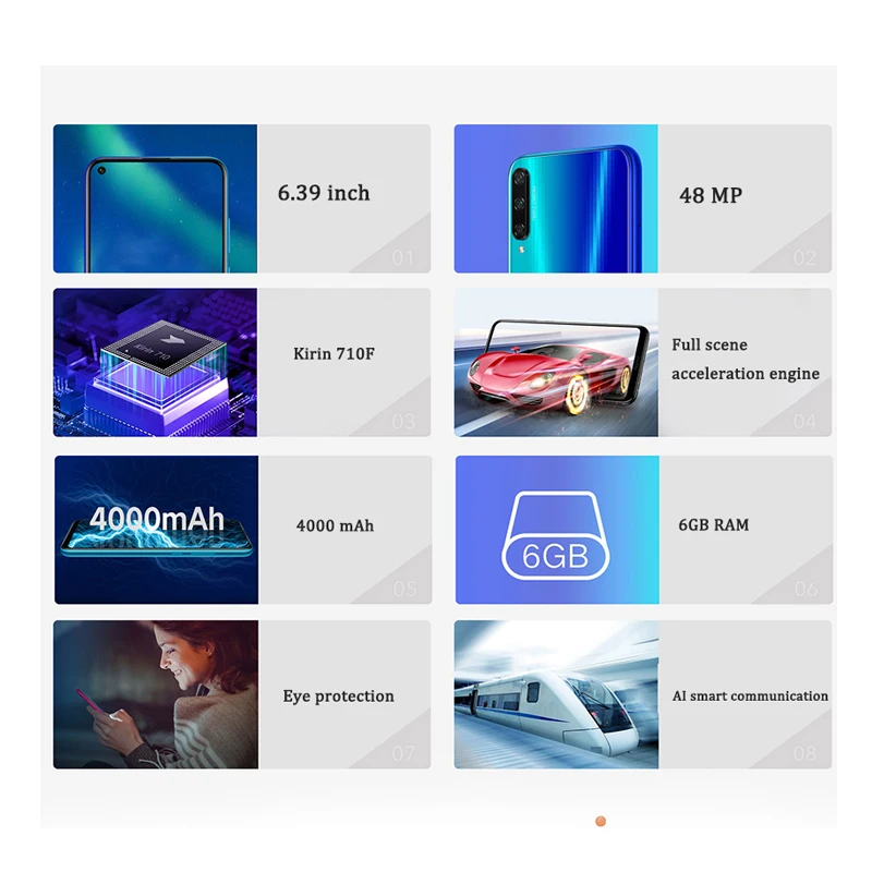 Оригинальный Смартфон Honor play 3 4/6 ГБ 64/128 аккумулятор 4000 мАч Kirin 710F камера 48 МП Android 9 0