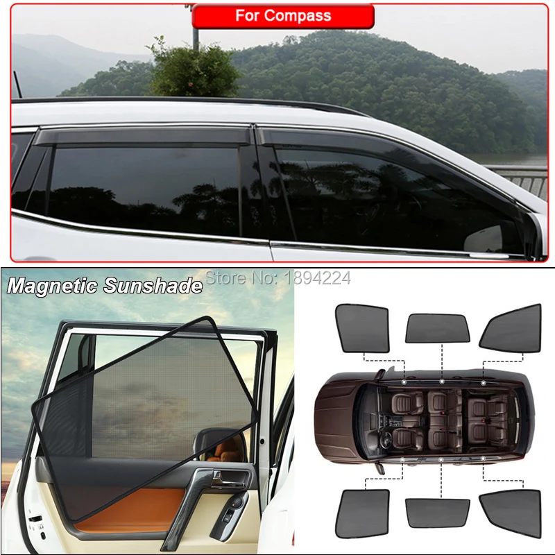 

Car Full Side Windows Magnetic Sun Shade UV Protection Ray Blocking Mesh Visor For Jeep Compass 2017