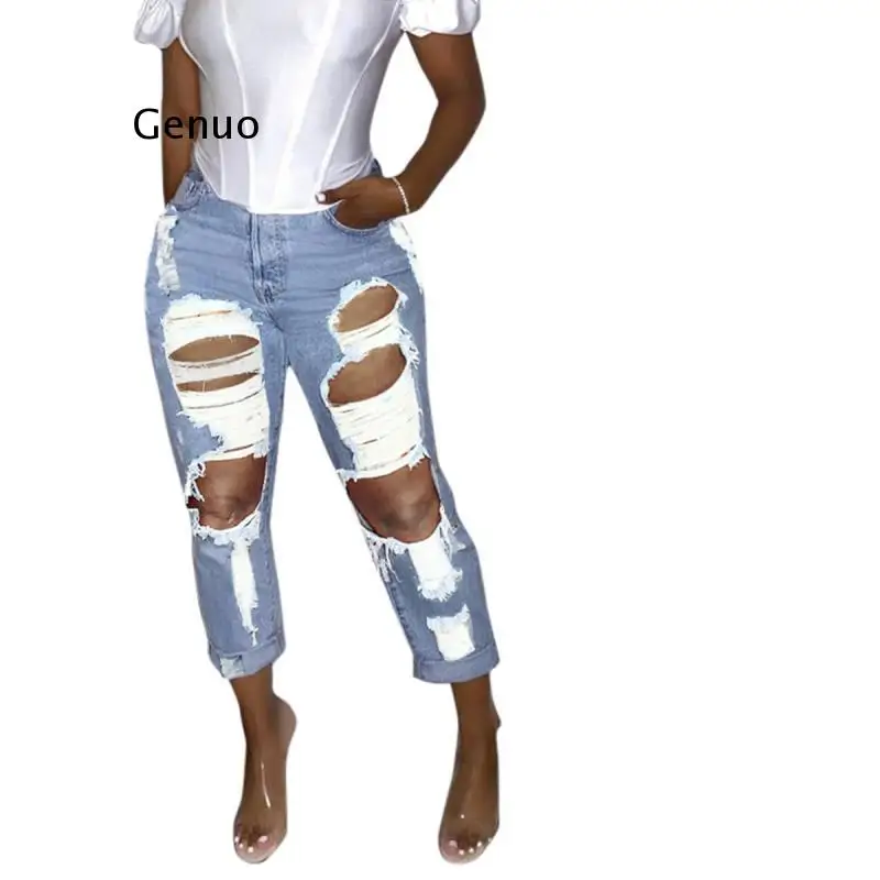 Лидер продаж летние рваные джинсы модные женские свободные повседневные