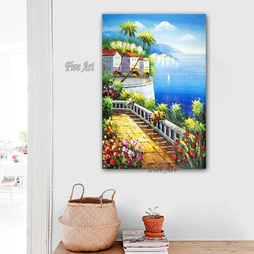 

Free Shipping Sea Landscaple Picture Handmade Oil Paintings on Canvas Handmade Living Room Art Hand Wall No Framed