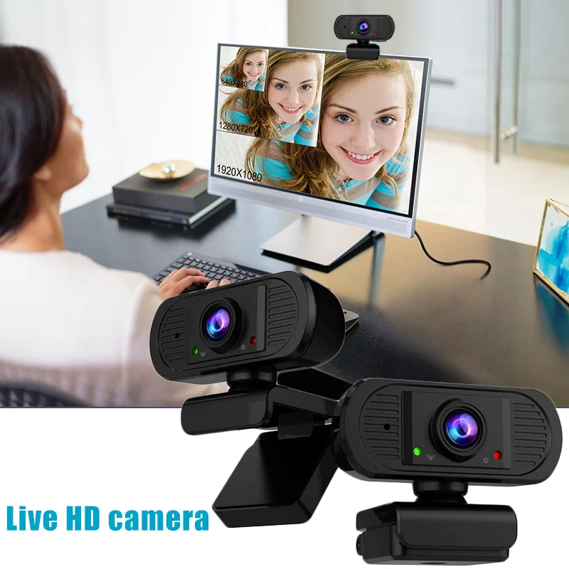 

Веб-камера с микрофоном, HD 2,0 P, USB 1080, с микрофоном