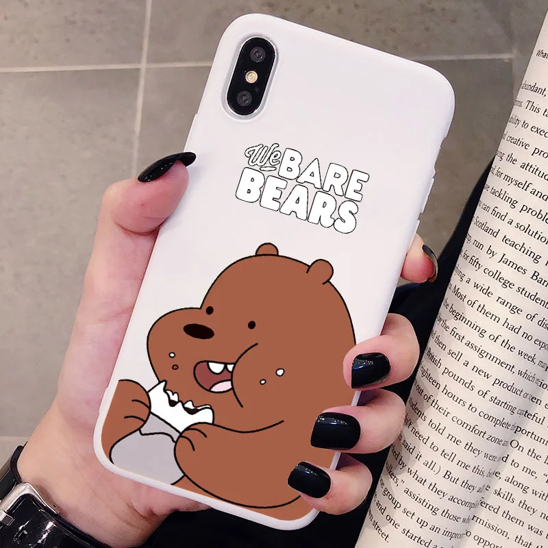 Чехол для телефона XiaoMi RedMi Note 8, 7, 6, 5, K20 Pro, матовый Силиконовый чехол с мультяшным принтом «Мы Голые Медведи», мягкая задняя крышка - Цвет: P2White