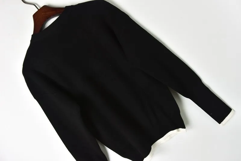 Womens Sweaters 2018 Winter Long Sleeve O-neck Coconut Tree with Beading Knit and Pullovers Red Black White Hem | Женская одежда