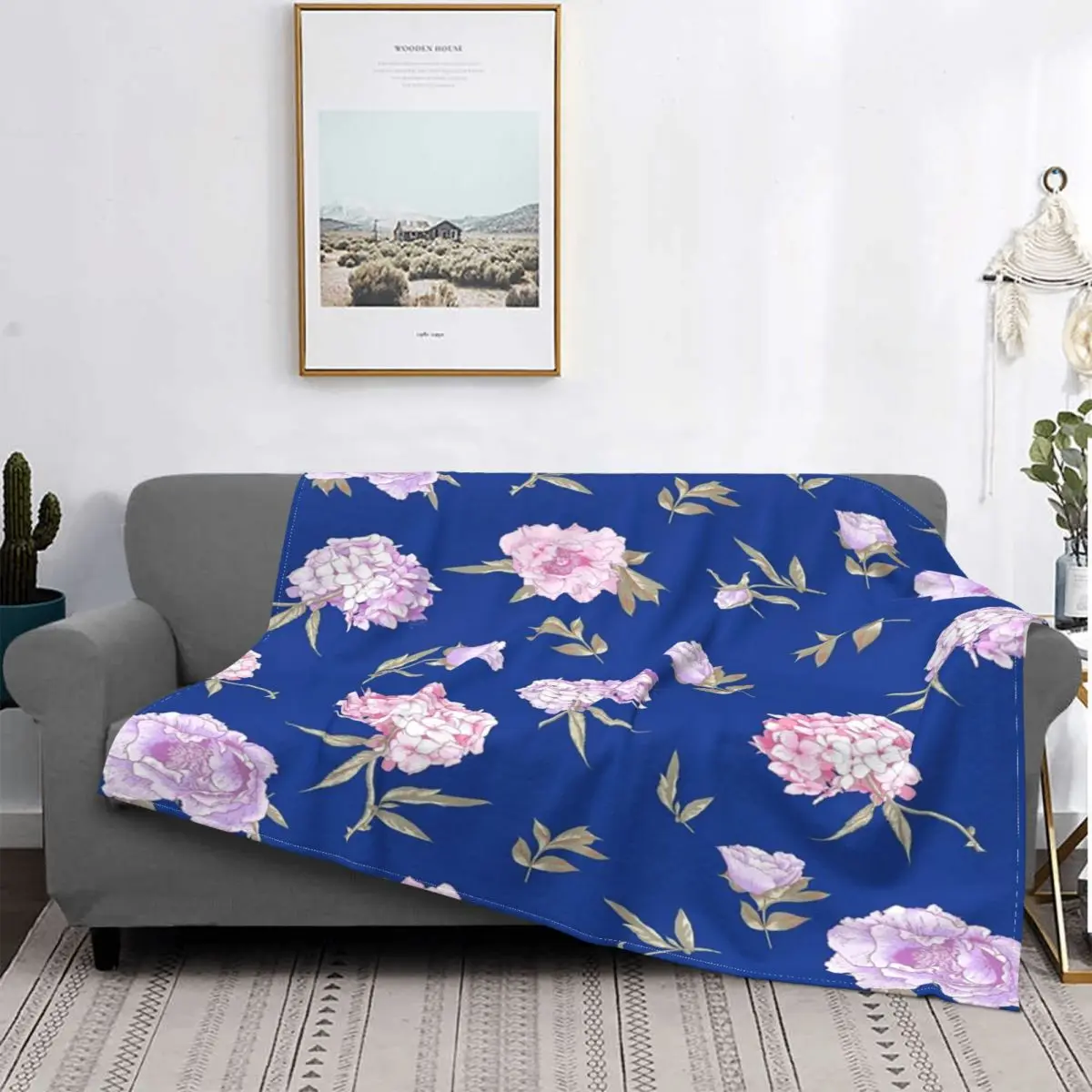 

Manta de hortensia, colcha de cama a cuadros, edredón mullido a cuadros Kawaii, colchas de verano