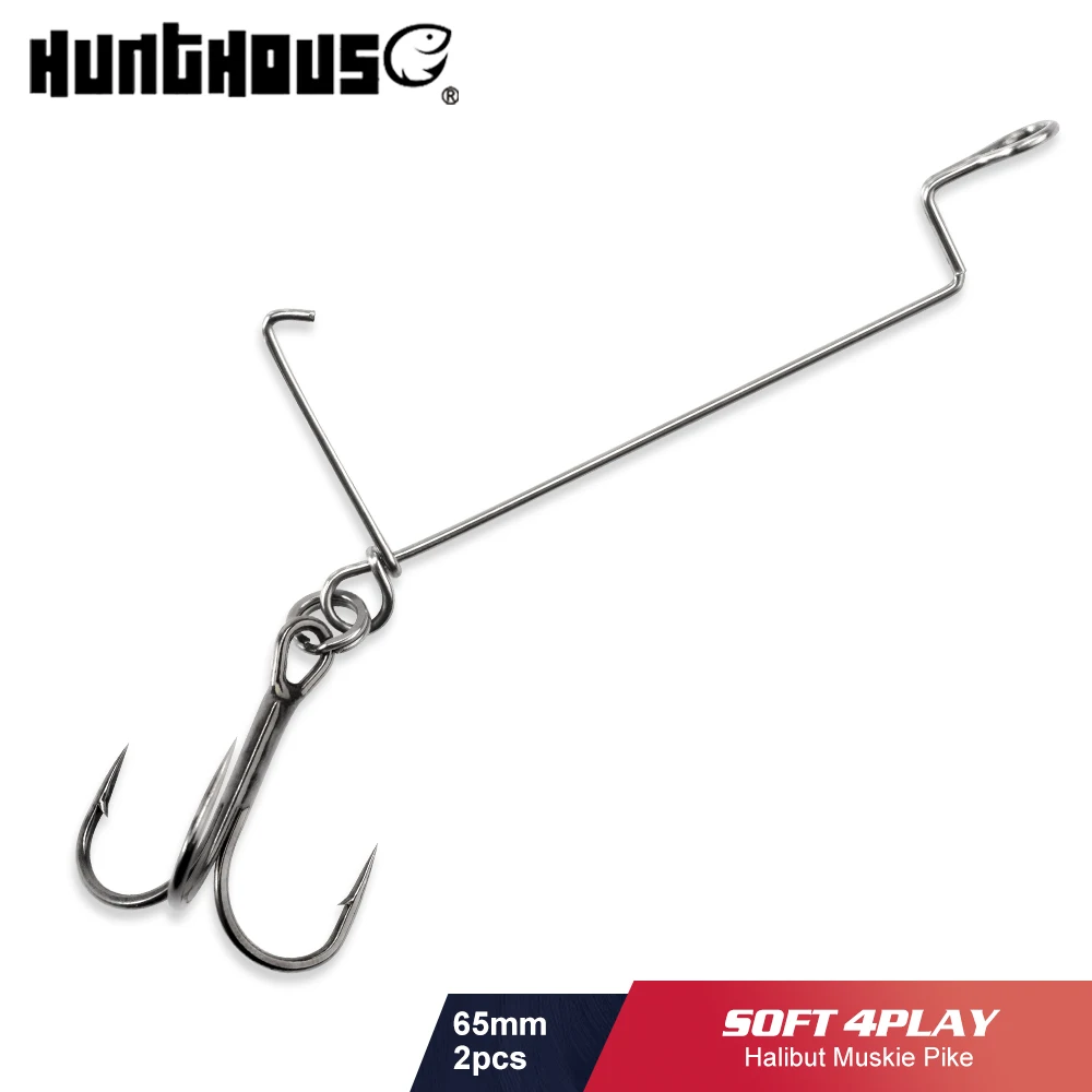 

Hunthouse fishing hook jig sofy 4 play 65mm hook 2# 2pcs origin hooks for worm soft lure pig shad Fishing Accessories Tackle