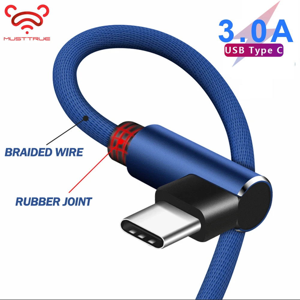 Кабель MUSTTRUE USB C для Samsung S8 S9 Type кабель быстрой зарядки Xiaomi redmi note 7 USB-C передачи
