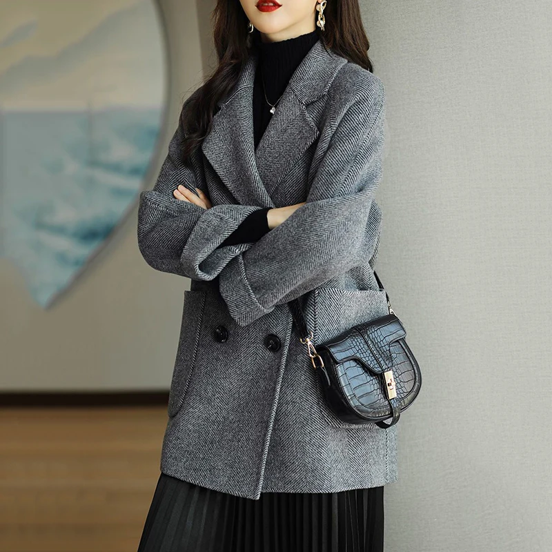 Женский двубортный плащ Sister Fara элегантная кашемировая ветровка повседневный