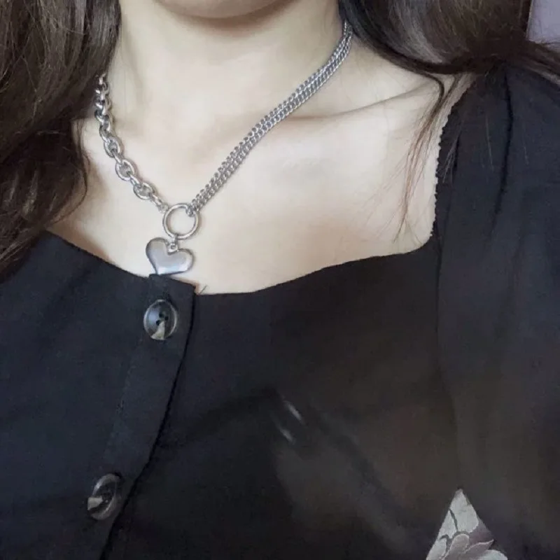 Колье с подвеской в виде сердца из нержавеющей стали | Украшения и аксессуары