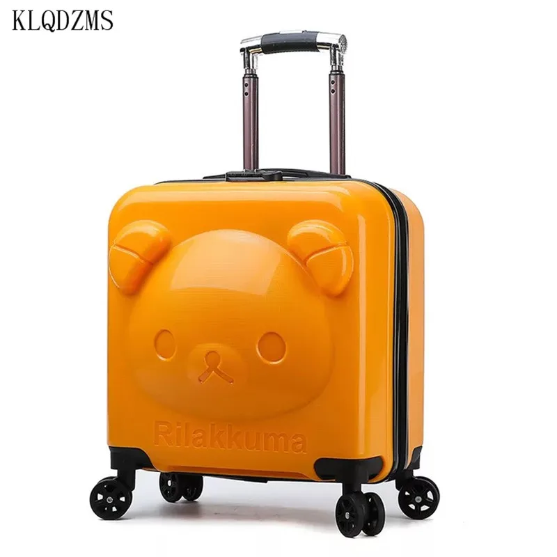 KLQDZMS 20 Inch Cute Cartoon Rolling Luggage PP Lightweight Suitcase On Wheels For Boy  And Girls