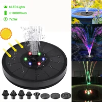 7v3w solar water fountain pump colorful led lights floating garden fountain pump swimming pools pond lawn decor