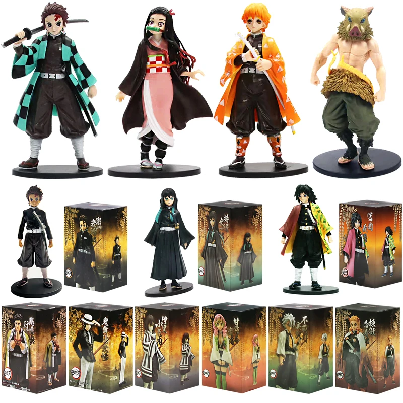 

16cm Kimetsu No Yaiba Figure Agatsuma Zenitsu Figurine Tanjirou Nezuko Anime Demon Slayer Action Figure Warrior PVC Model Gifts