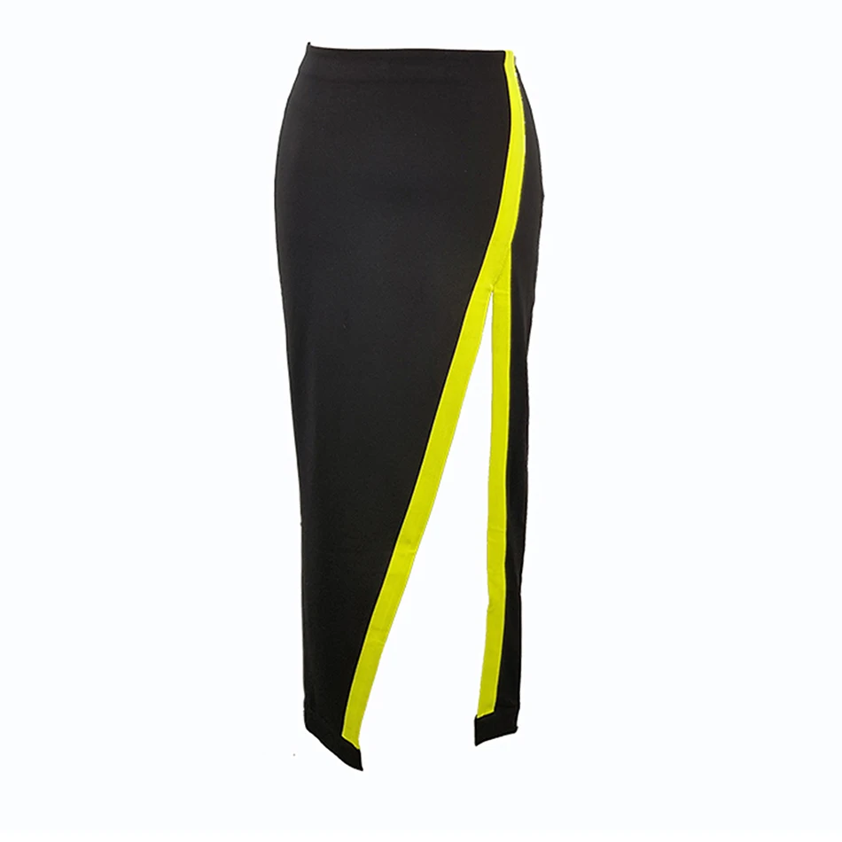 2021 летнее черная сторона Разделение юбка сексуальное облегающее Клубное