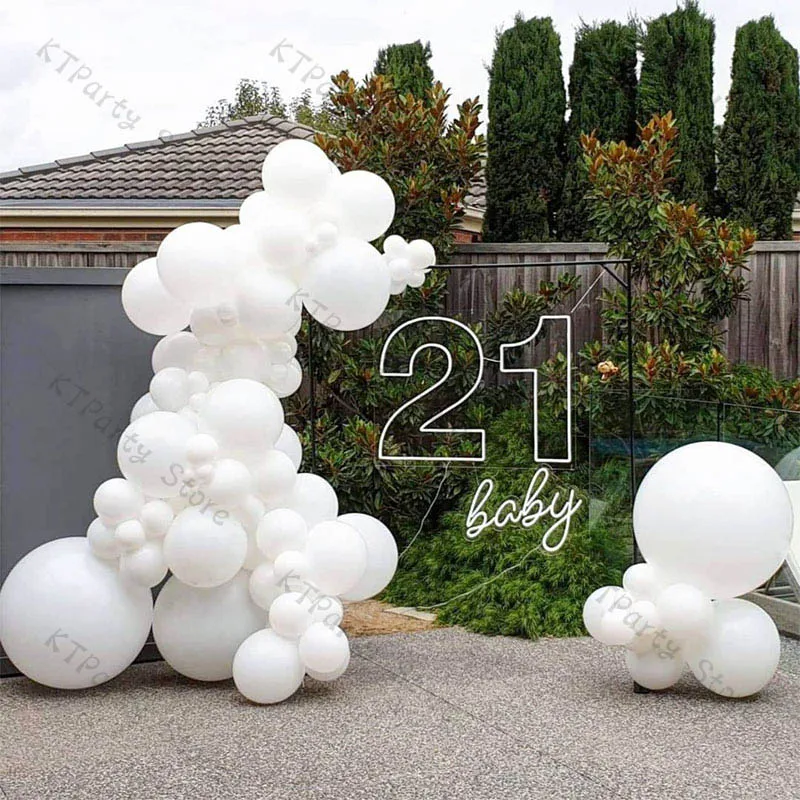 Matte White Balloons Garland Arch Kit Bride To Be Wedding Latex Ballon Decoration Baby Shower Birthday Party Decor Accessories