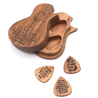 wood guitar picks with gift box holder collector with different wood picks mediator for guitar accessories parts guitar tools