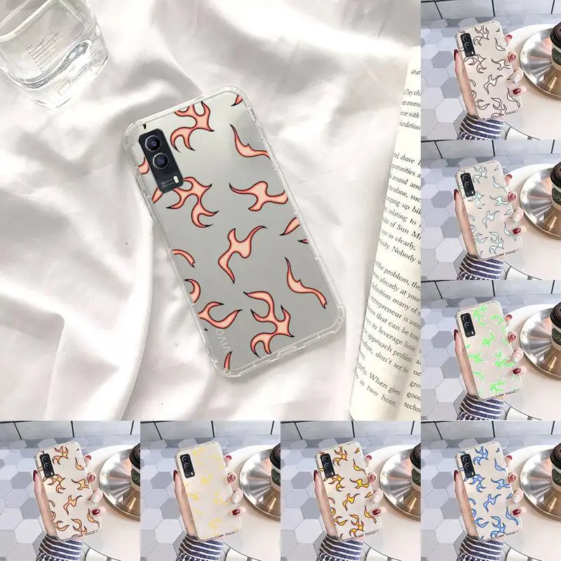 

Blue Flame Fire Phone Case Transparent For Xiaomi Redmi note 3 9 7 4 8 8T 10 CC9E 11ULTRA T lite PLAY pro 4G 5G