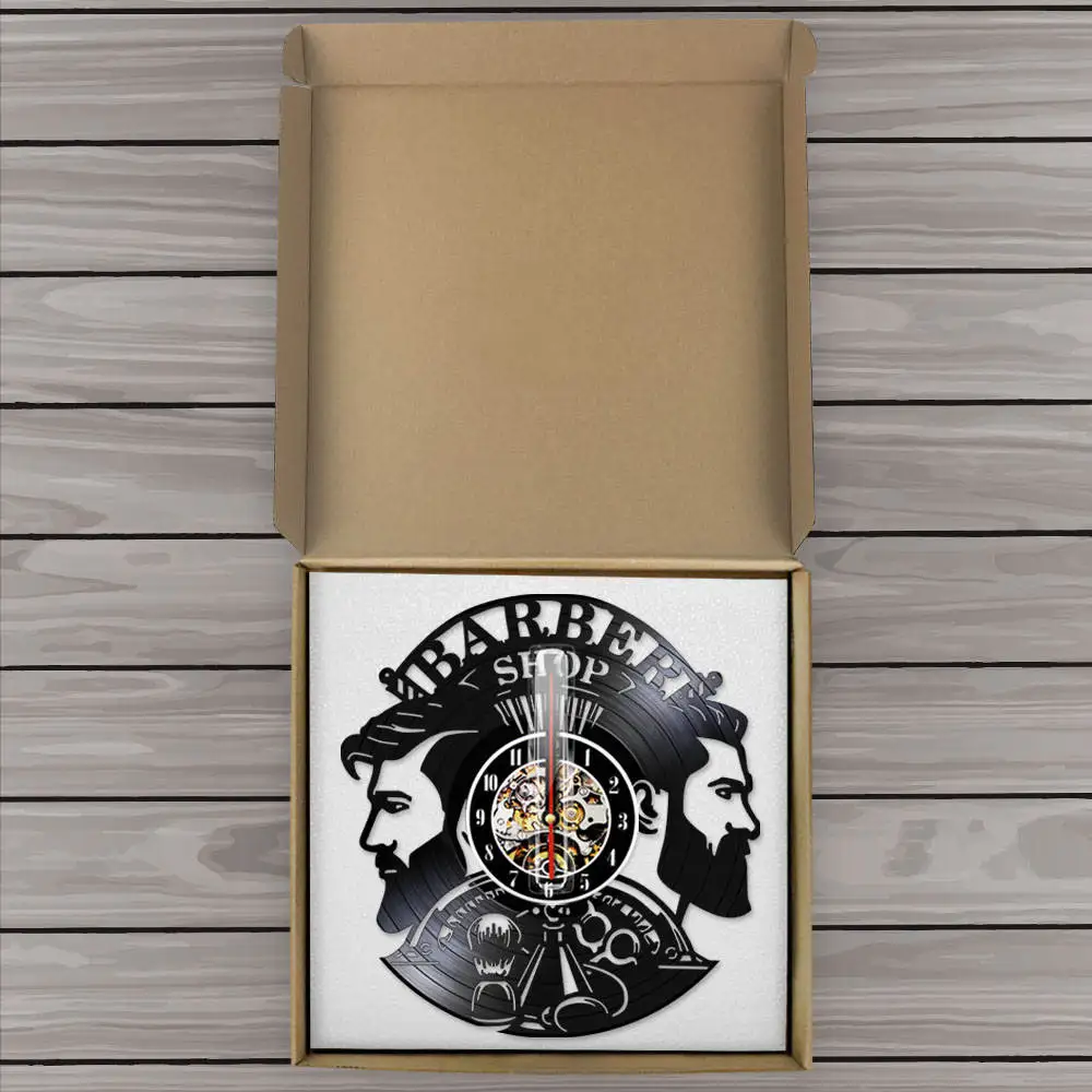 Настенные кварцевые часы для парикмахера мужская виниловая прическа с пластиной