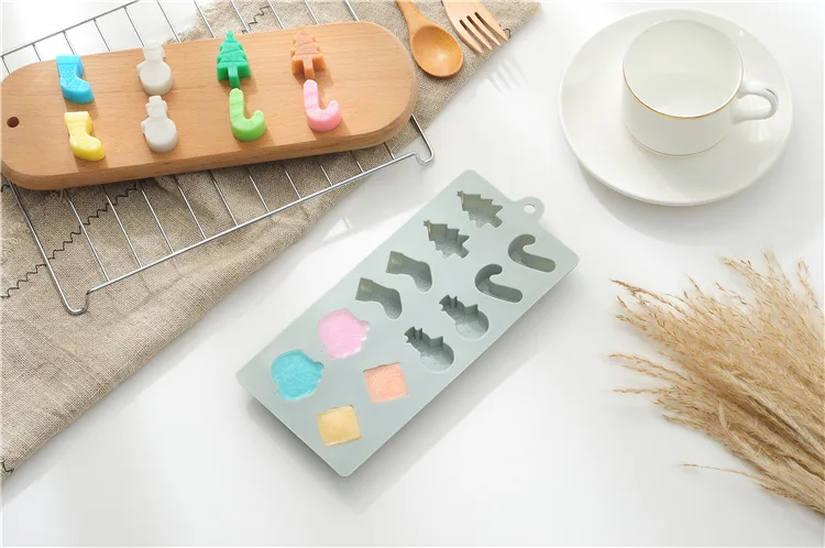 

Silicone cake mould 12 Christmas snowman sock Christmas tree Silicone chocolate mold ice tray Ice mold DIY fondant