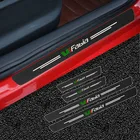 Mutips 4 шт. углеродного волокна автомобильные накладки на пороги дверей и защита Стикеры Накладка аксессуары внешние Автомобильные предохранители для Skoda Fabia
