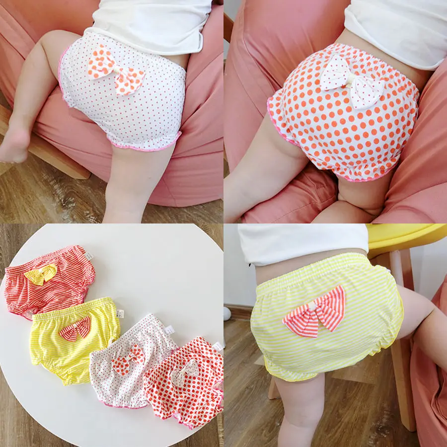

3 / pcs girls underwear new solid color thin baby underwear fungus triangle bread pants children underwear Kids bread pants
