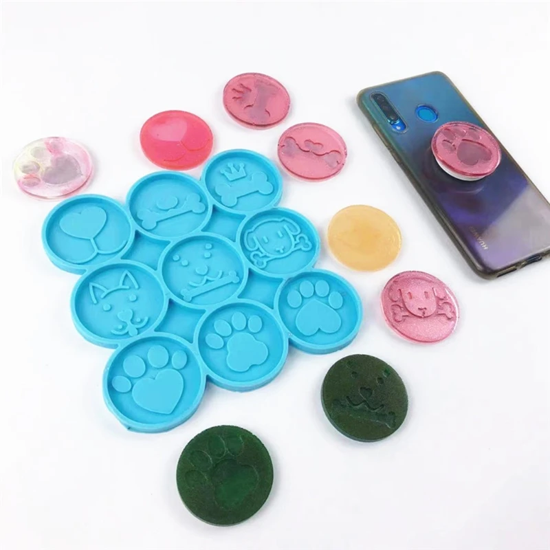 

1Pc Mobile Phone Holder Back Sticker Decorations Epoxy Resin Mold Cellphone Stand Mounts Casting Silicone Mould DIY Crafts Home