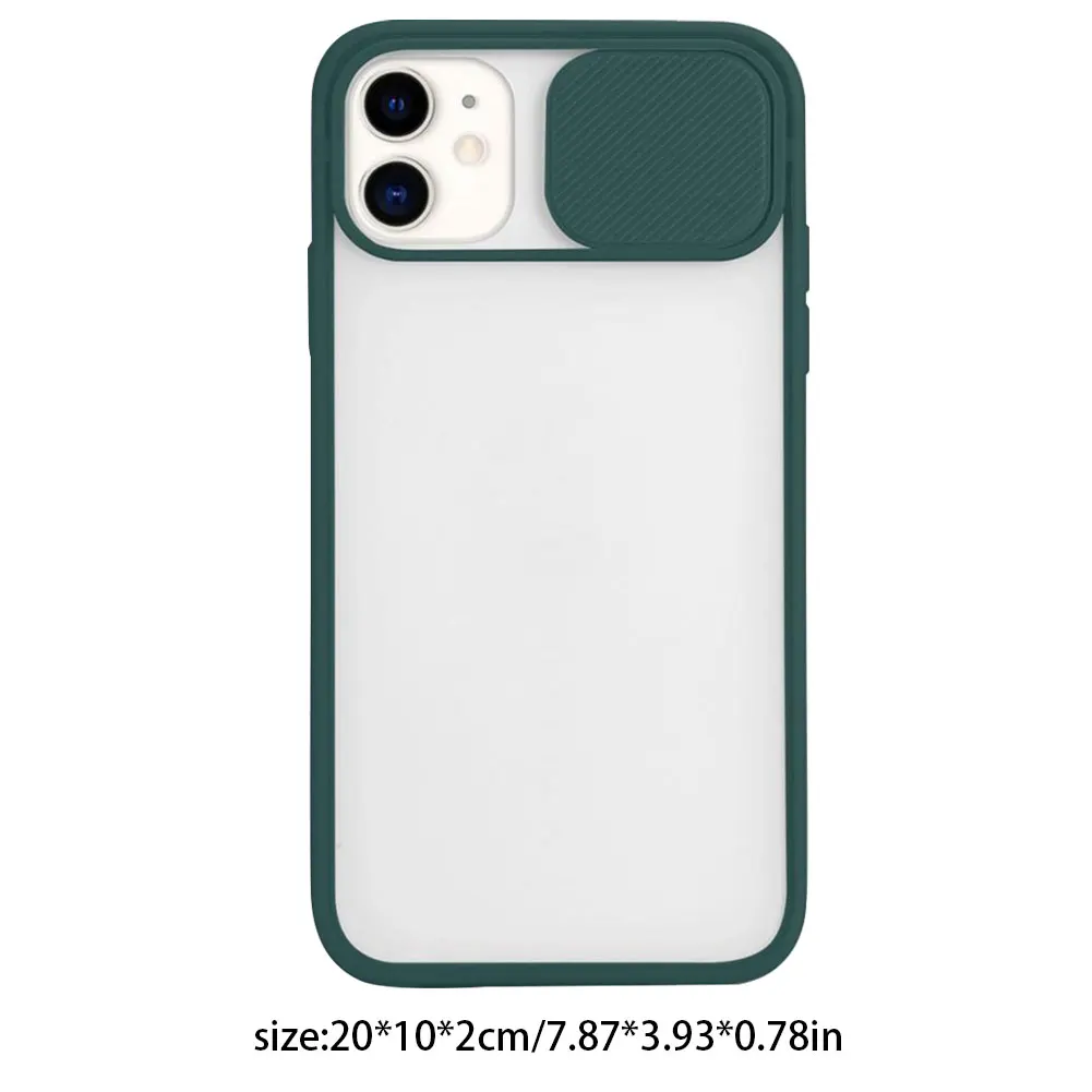 

New Hot Color Candy Soft Anti-Scratch Frosted Phone Case With Sliding Camera Lens Protector For Apple IPhone 11 12 Pro Max Mini