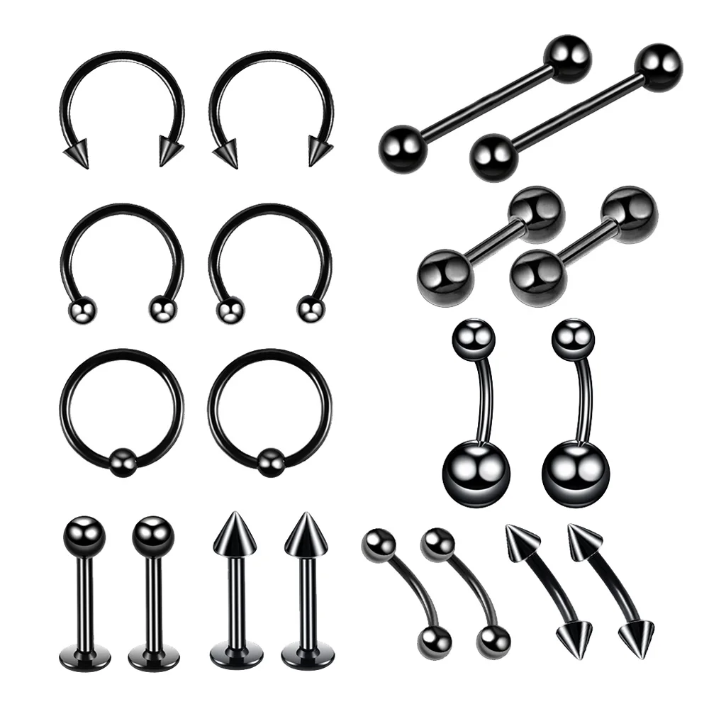 20 шт. кольцо для пирсинга носа губ в язык бровь пупок живота классический