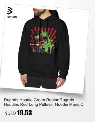 Rugrats худи Green Reptar Rugrats толстовки Красный Длинный пуловер худи мужские повседневные хлопковые уличные теплые толстовки