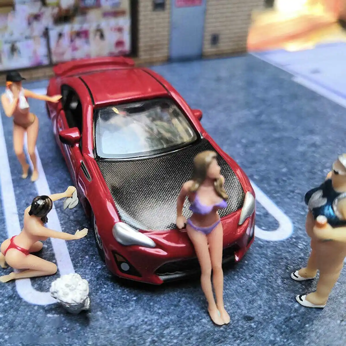 Медаль для гонок 1: 64 фигурка диорама Автомойка сестра бикини комплекты постельного белья с Сестра модели сценариев для спичечный коробок для Модель любовные игрушки