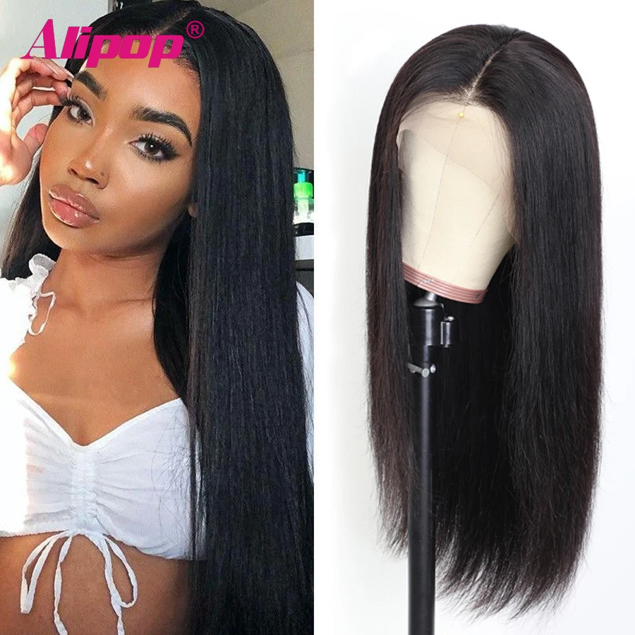 ALIPOP 2x6 бразильские человеческие волосы с застежкой Ким k застежка 2*6 прямые