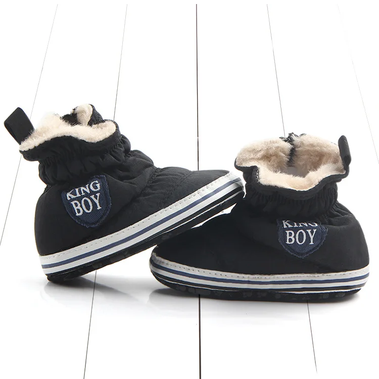 Модные теплые зимние ботинки для мальчиков Детские Зимние флисовые пинетки на