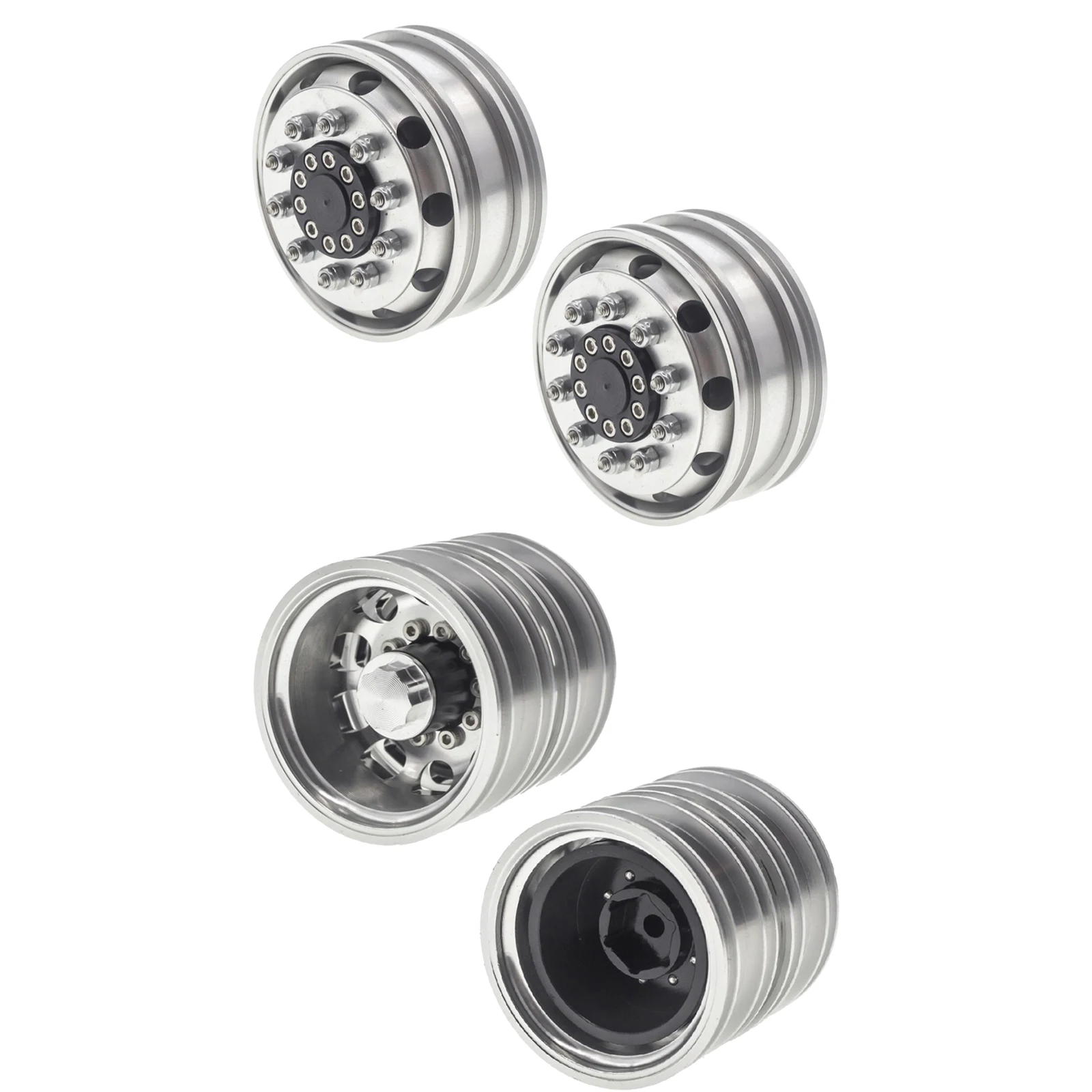 

2pcs RC Car Metal Wheel Rim Hub for 1:14 RC Trailer Hobby Car Accs Parts
