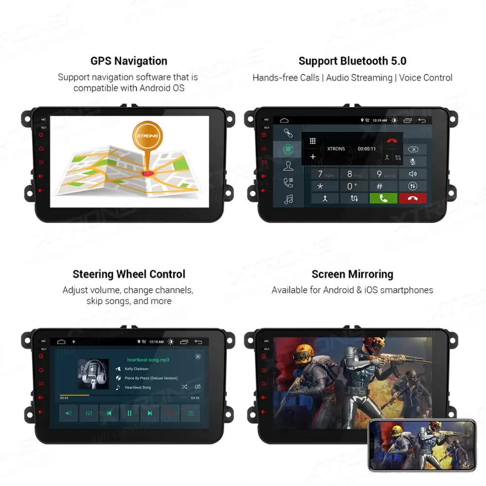 XTRONS 8 ''Android 9 0 DSP Автомобильный мультимедийный стерео радио плеер для VW Polo Touran