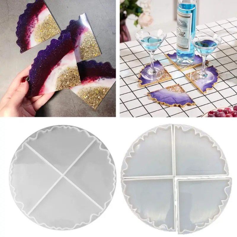

2Pcs Silicone Interlocked Coaster Mold Irregular Cup Bowl Mats Epoxy Resin Molds